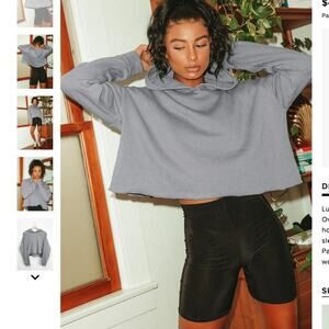 Remain Chill Light Grey Oversized Cropped Hoodie